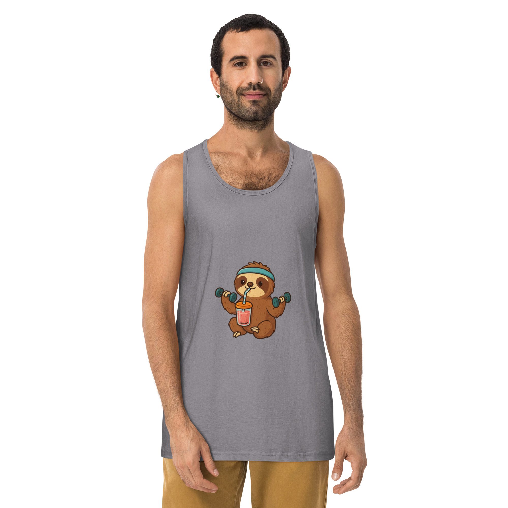 Sloth Mode: Men’s Premium Fitness Tank Top - Image 14
