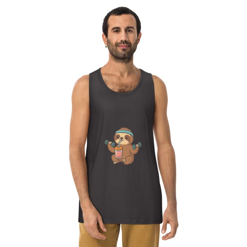 Sloth Mode: Men’s Premium Fitness Tank Top - Image 6