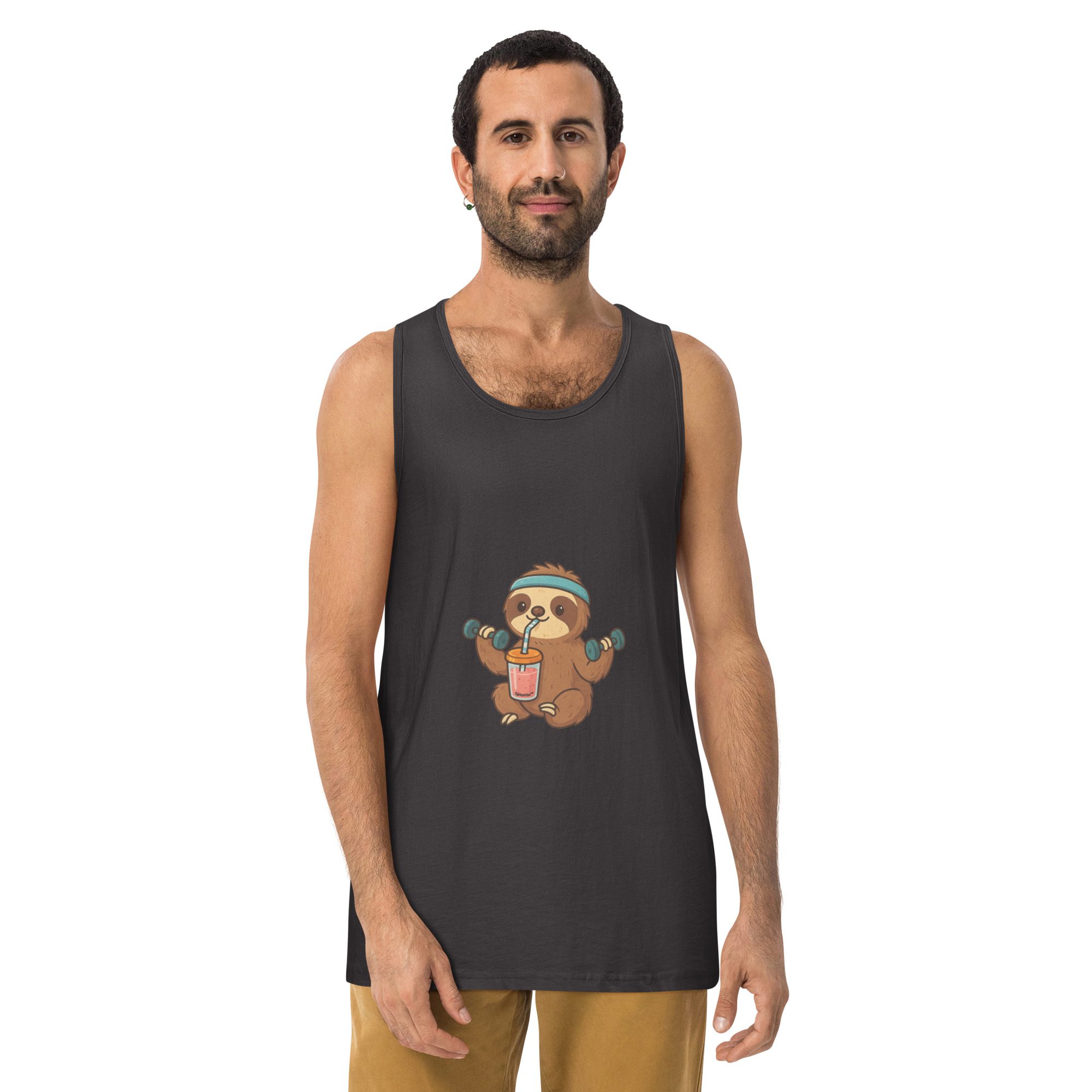 Sloth Mode: Men’s Premium Fitness Tank Top - Image 6
