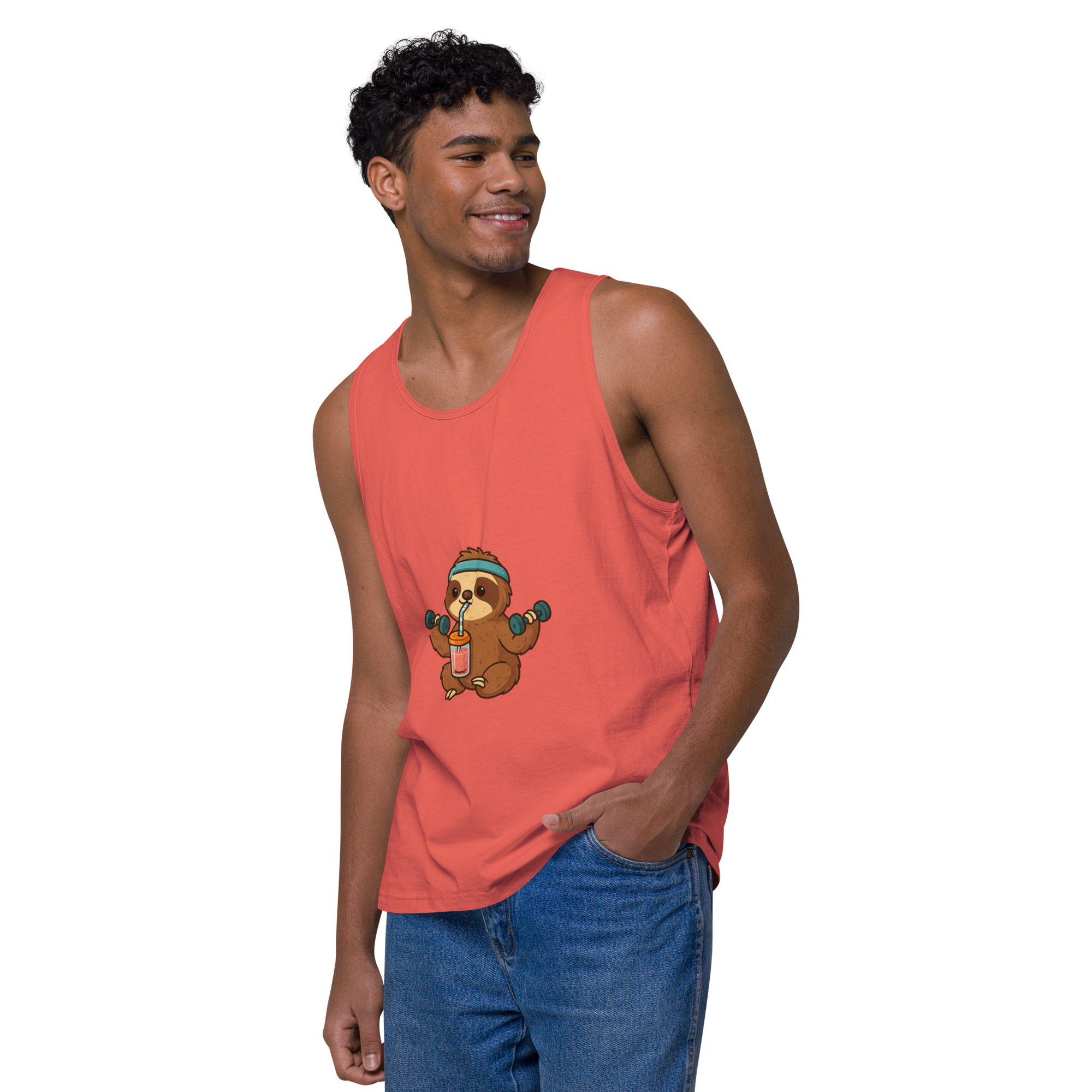 Sloth Mode: Men’s Premium Fitness Tank Top - Image 12