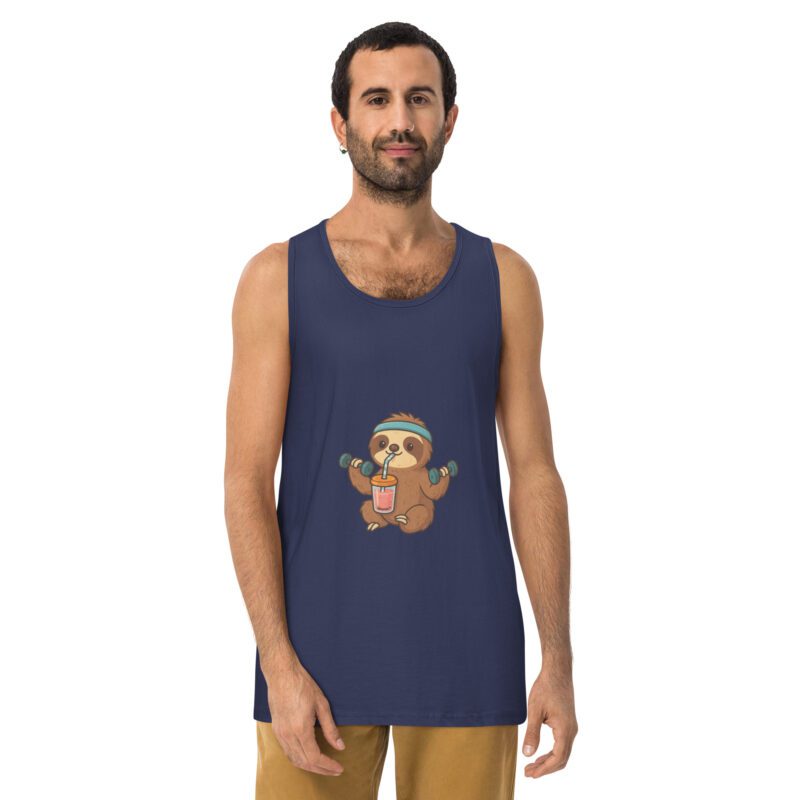 Sloth Mode: Men’s Premium Fitness Tank Top - Image 8