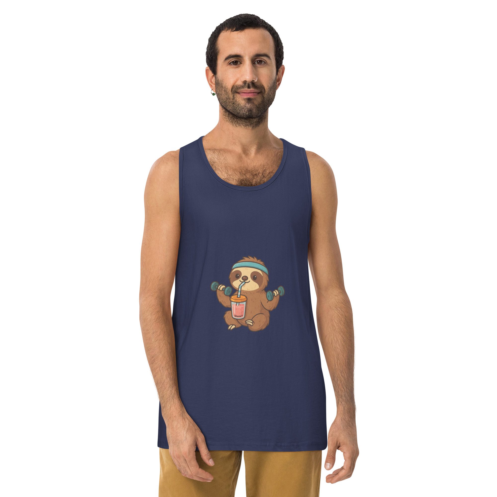Sloth Mode: Men’s Premium Fitness Tank Top - Image 8
