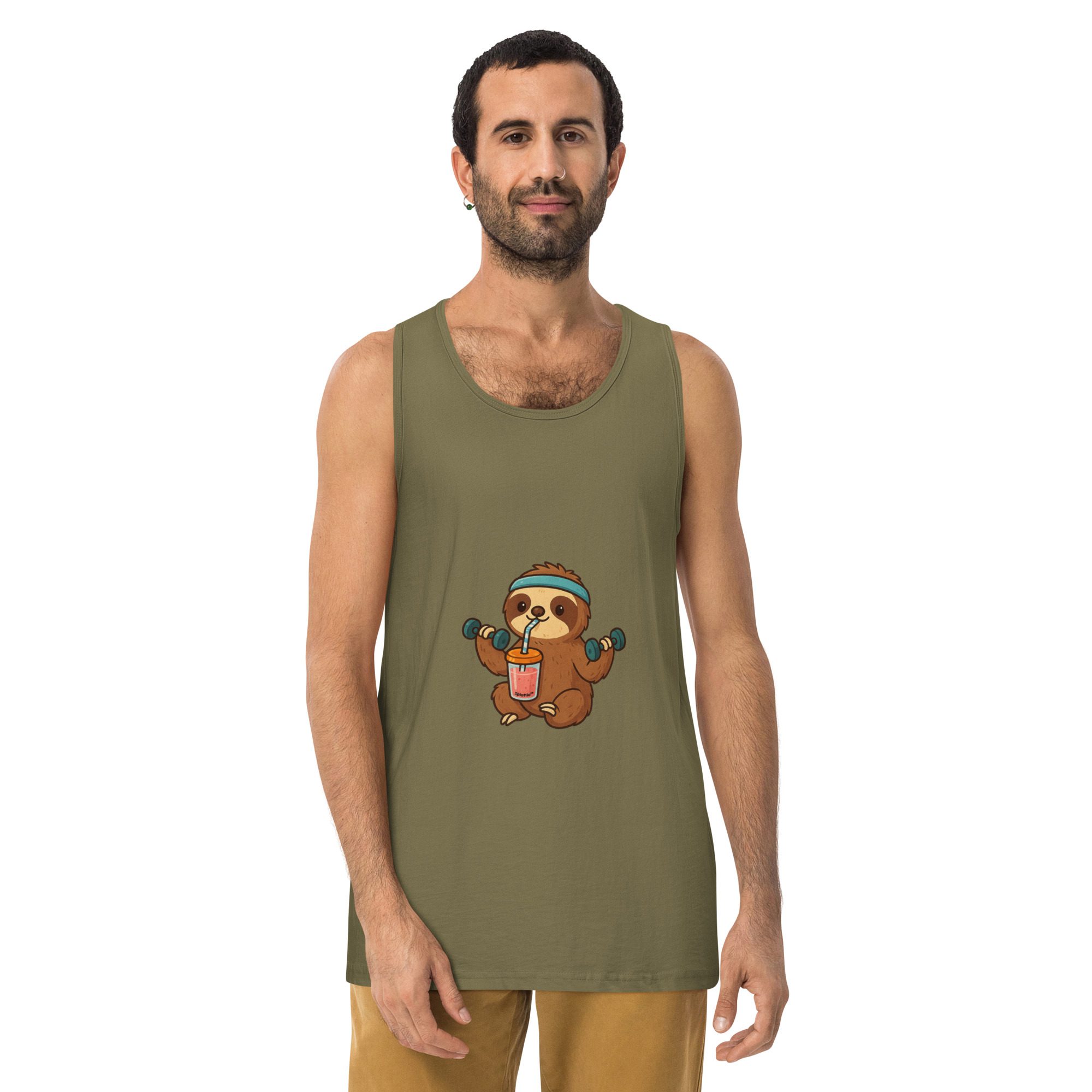 Sloth Mode: Men’s Premium Fitness Tank Top - Image 10