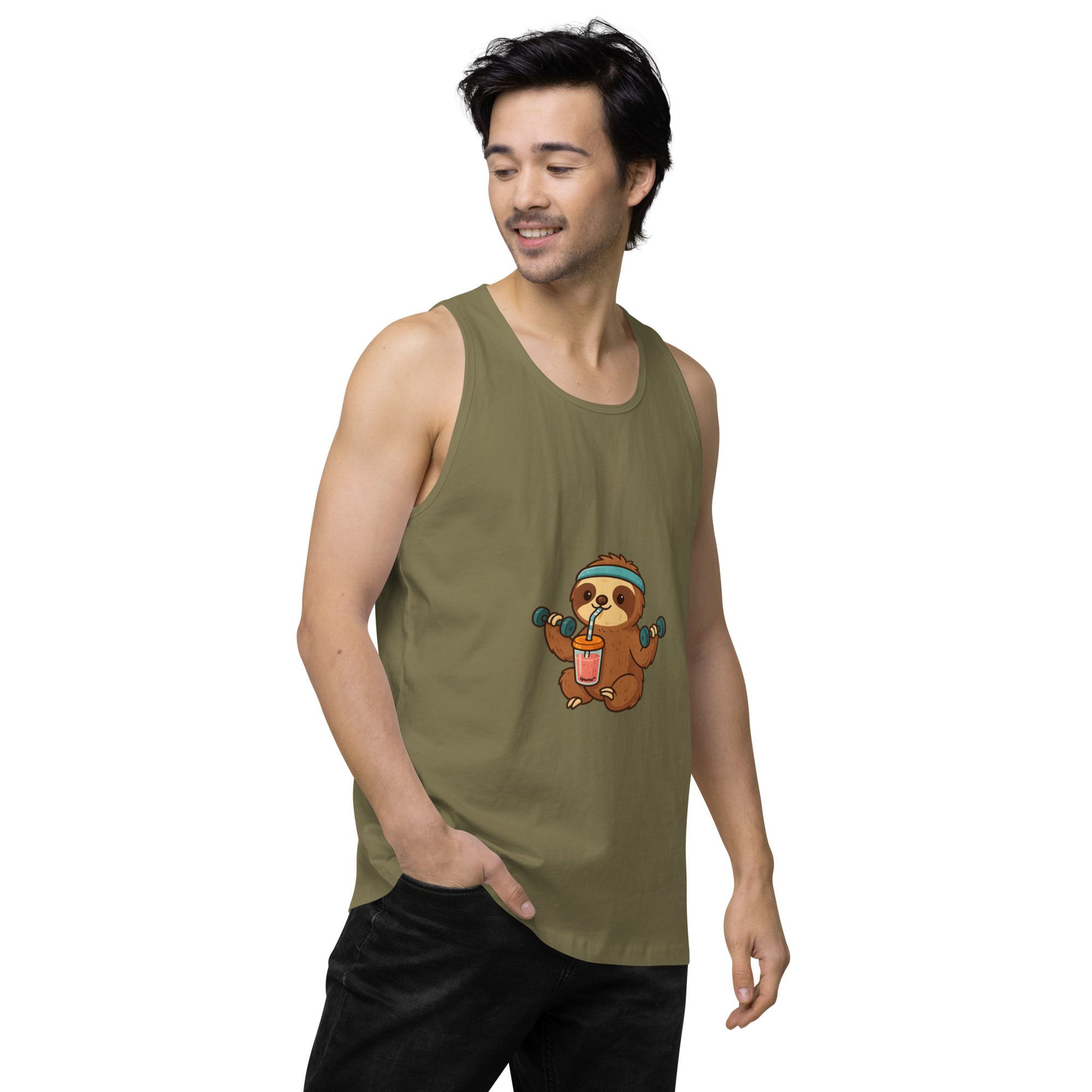 Sloth Mode: Men’s Premium Fitness Tank Top - Image 32