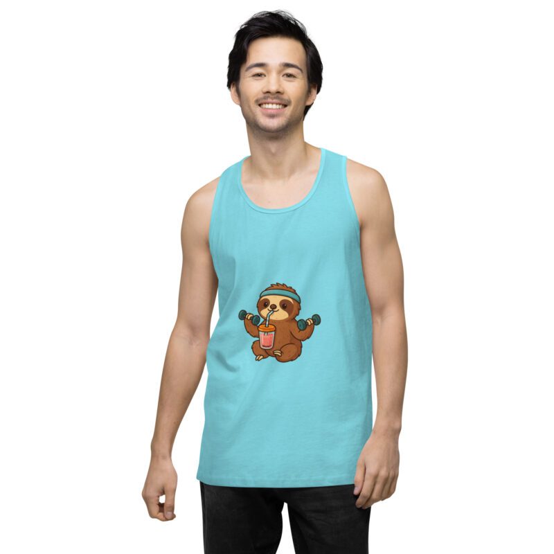 Sloth Mode: Men’s Premium Fitness Tank Top - Image 40