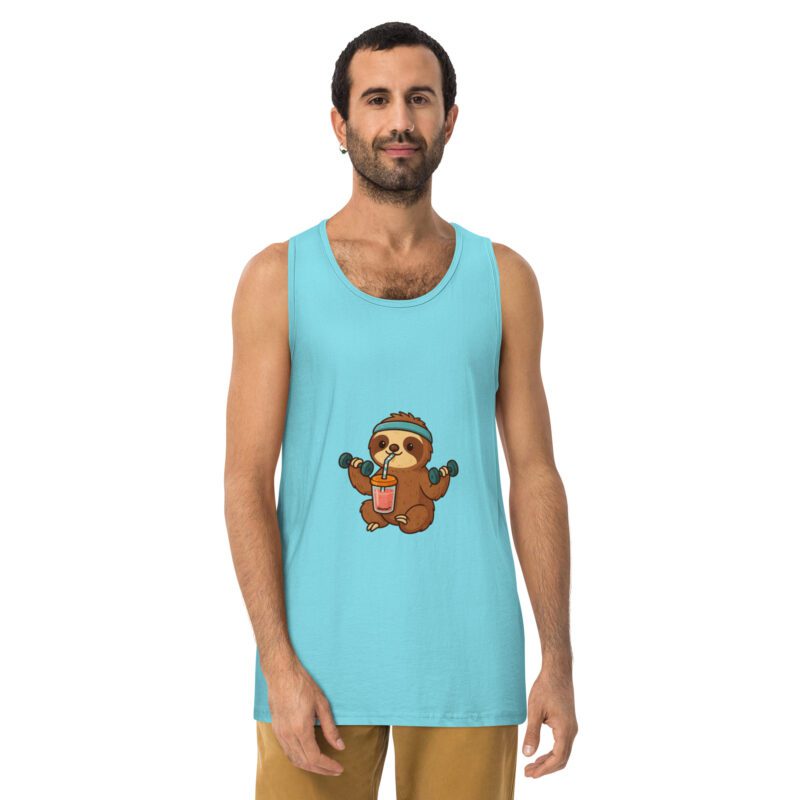 Sloth Mode: Men’s Premium Fitness Tank Top - Image 20