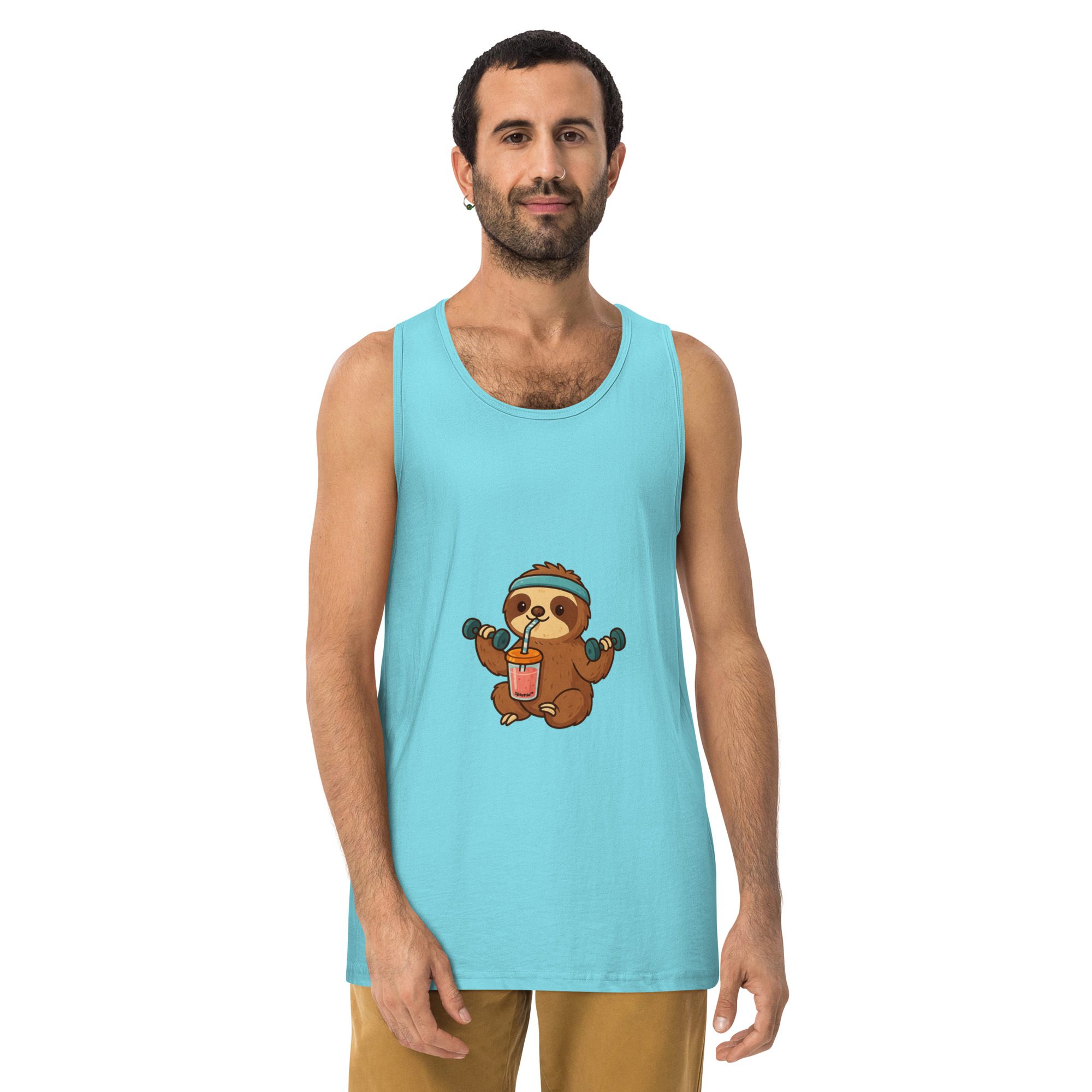 Sloth Mode: Men’s Premium Fitness Tank Top - Image 20