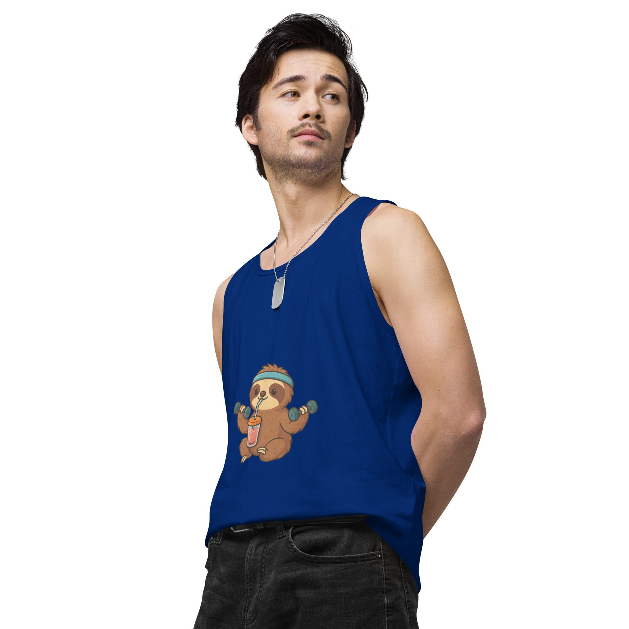 Sloth Mode: Men’s Premium Fitness Tank Top - Image 3