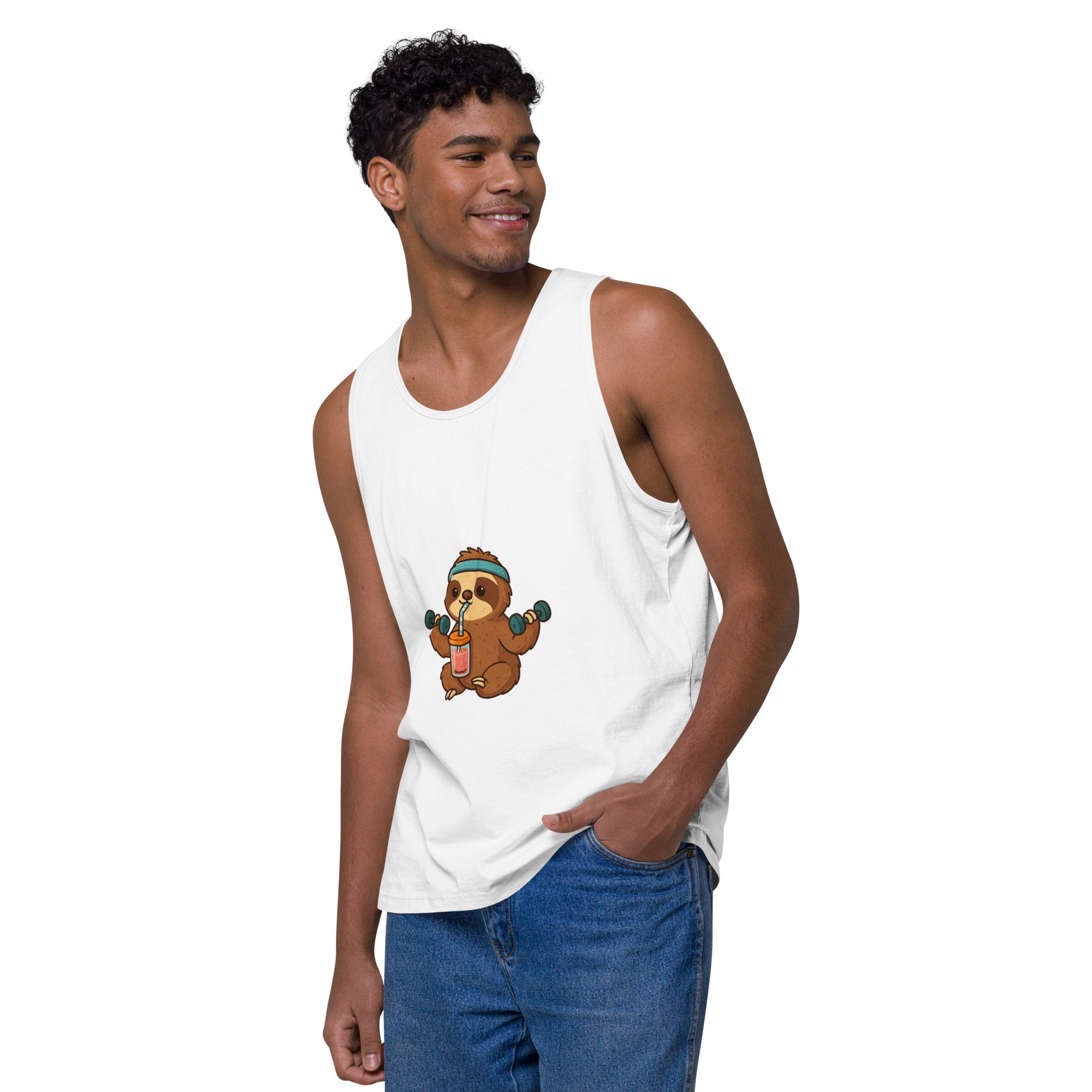 Sloth Mode: Men’s Premium Fitness Tank Top - Image 22