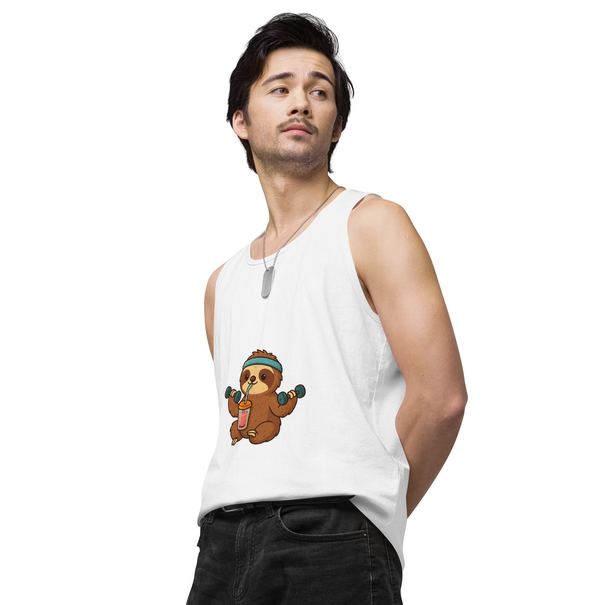 Sloth Mode: Men’s Premium Fitness Tank Top - Image 44