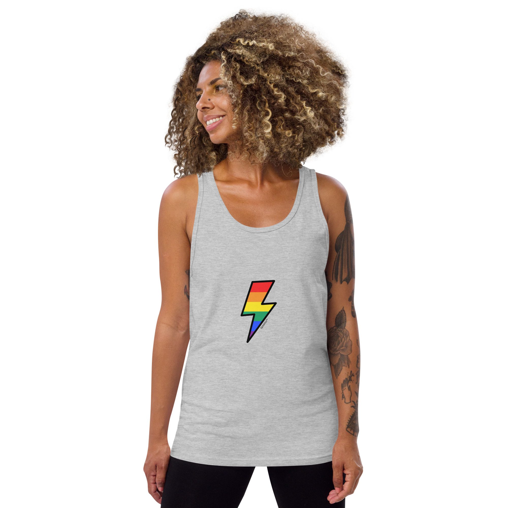 Pride Bolt Unisex Tank Top – Lightning Edition - Image 5