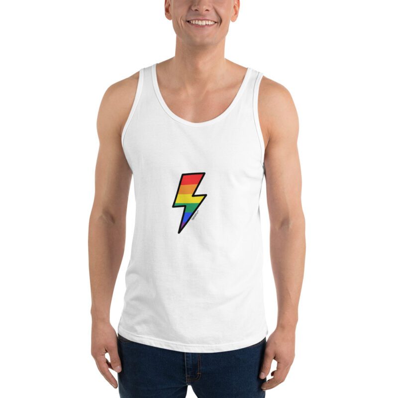 Pride Bolt Unisex Tank Top – Lightning Edition - Image 7