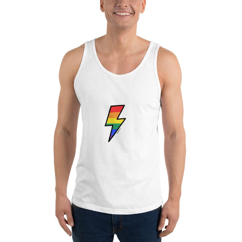 Pride Bolt Unisex Tank Top – Lightning Edition - Image 7