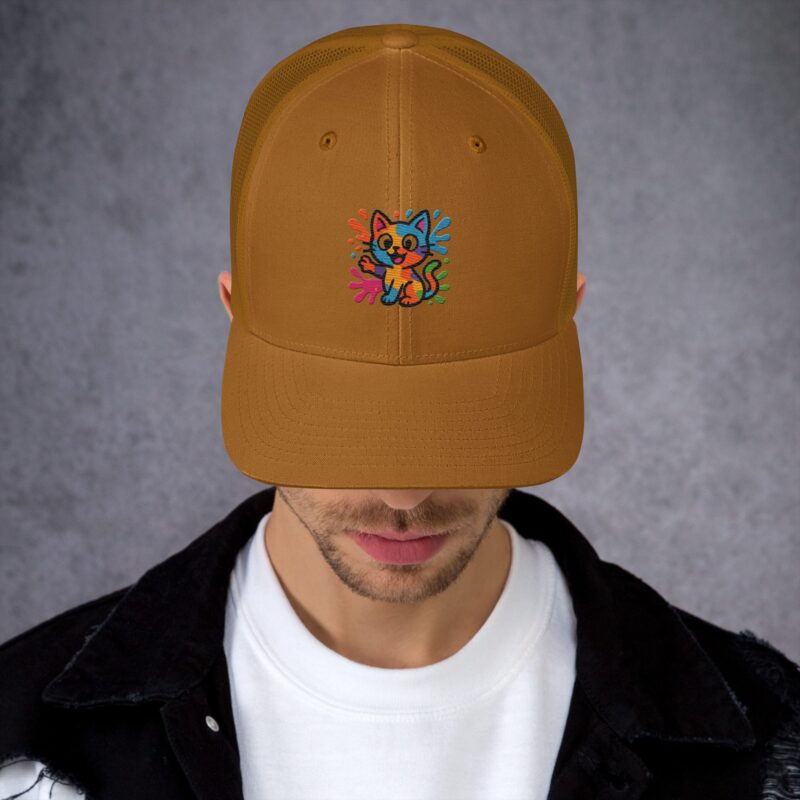Playful Splat Cat Embroidered Hat - Image 20