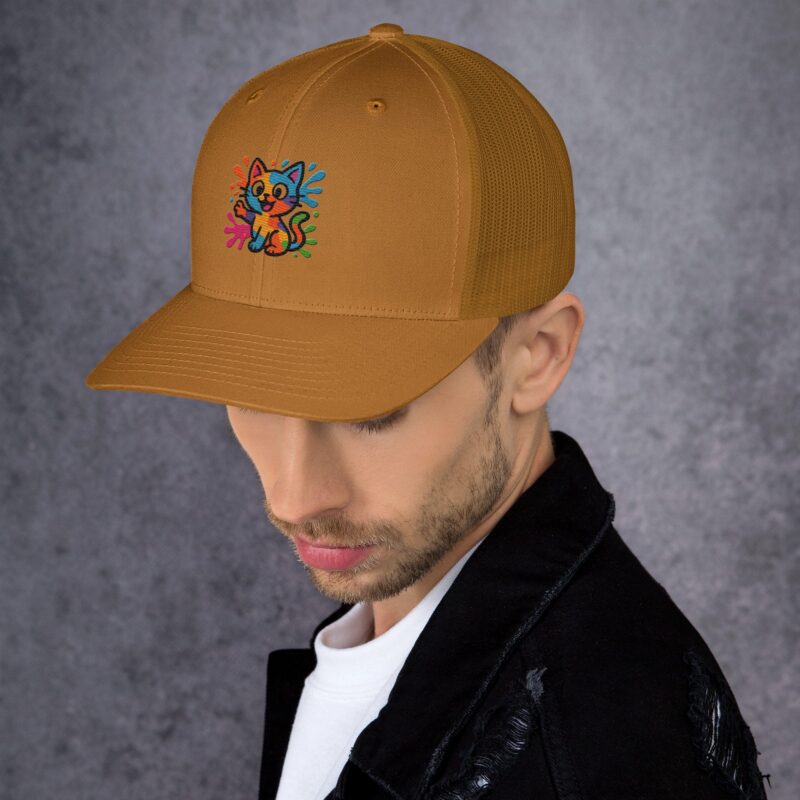 Playful Splat Cat Embroidered Hat - Image 21