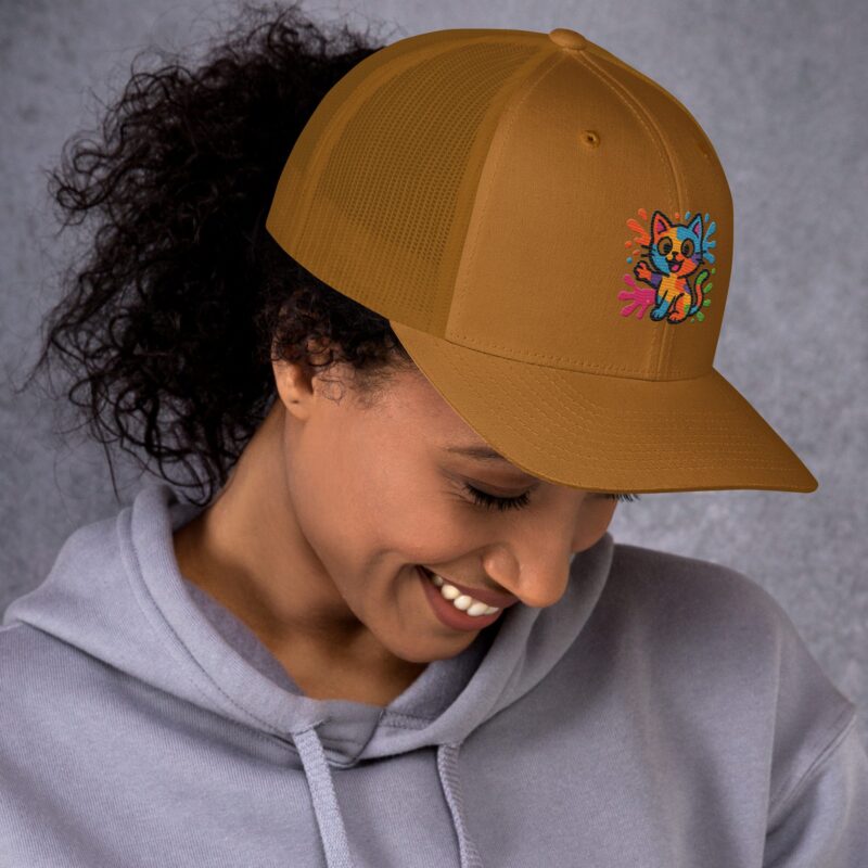 Playful Splat Cat Embroidered Hat - Image 7