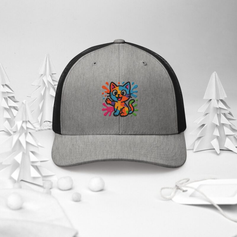 Playful Splat Cat Embroidered Hat - Image 12