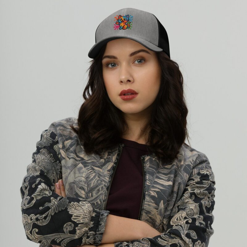 Playful Splat Cat Embroidered Hat - Image 3