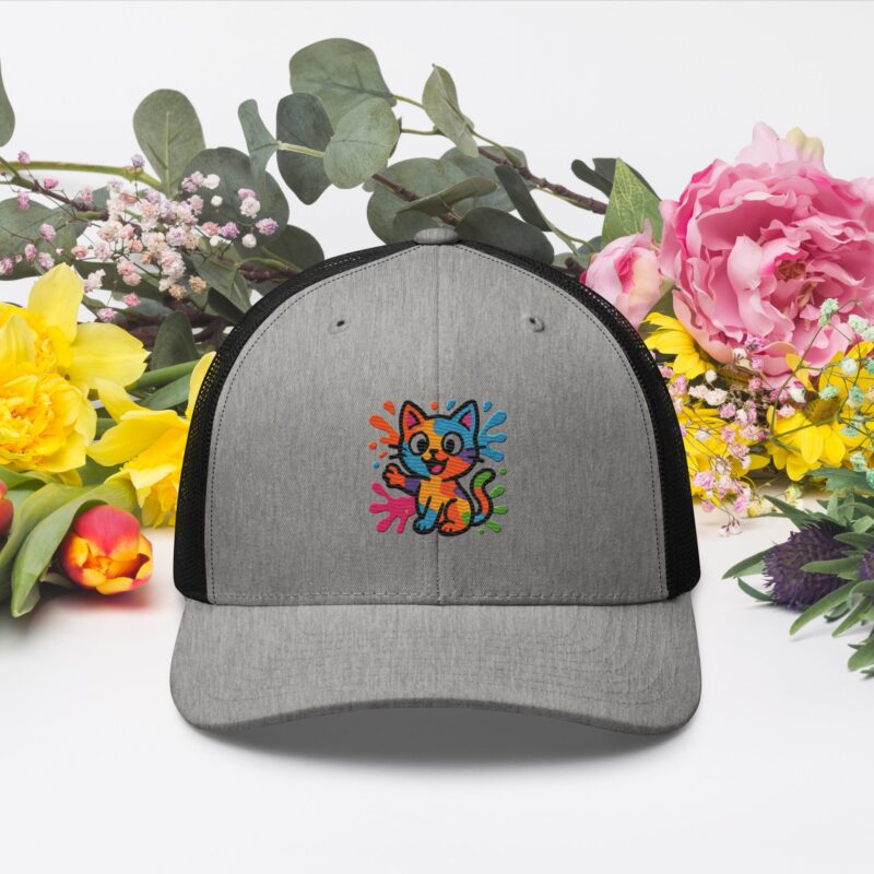 Playful Splat Cat Embroidered Hat - Image 4