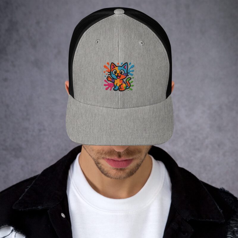 Playful Splat Cat Embroidered Hat - Image 24