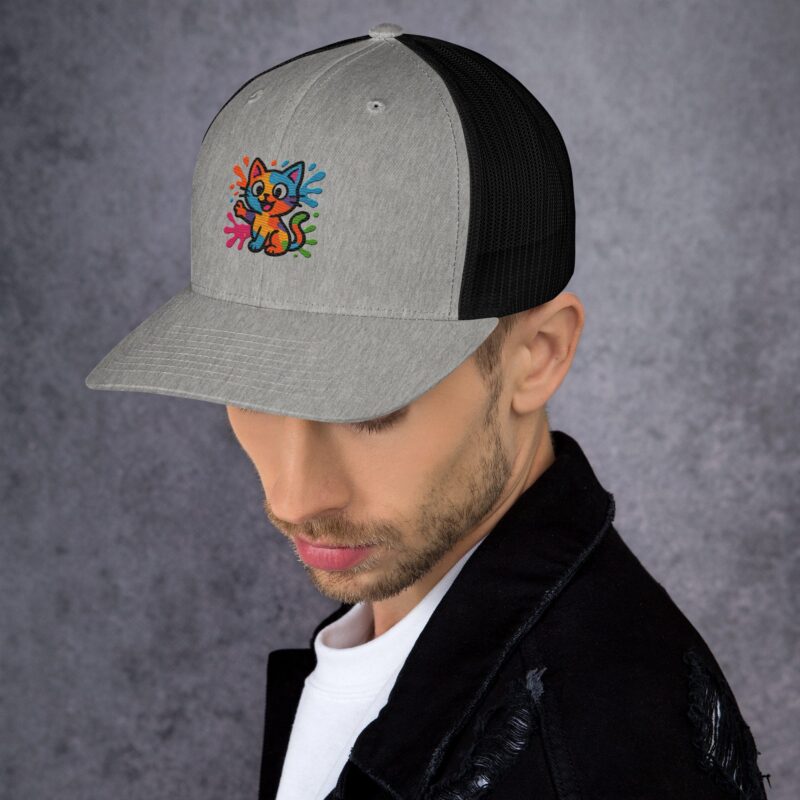 Playful Splat Cat Embroidered Hat - Image 25