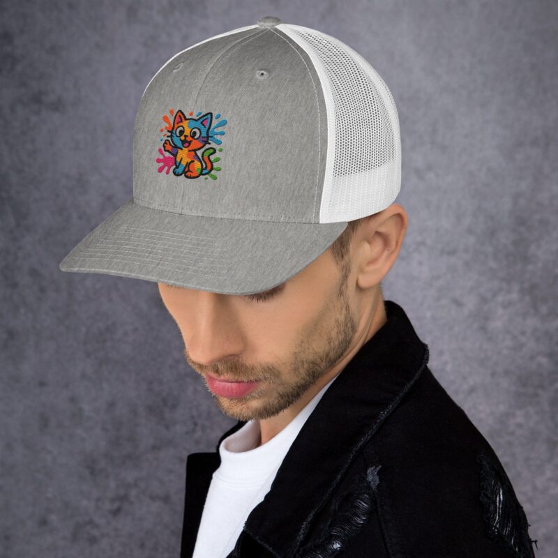 Playful Splat Cat Embroidered Hat - Image 26