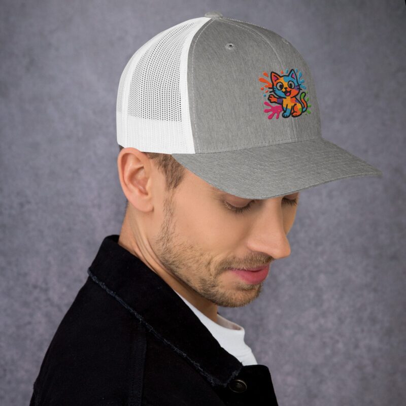 Playful Splat Cat Embroidered Hat - Image 27