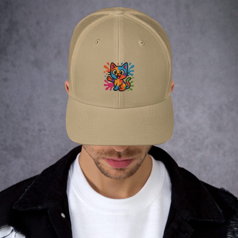Playful Splat Cat Embroidered Hat - Image 30