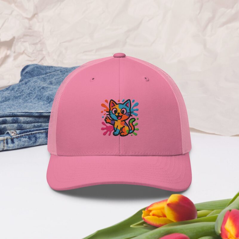 Playful Splat Cat Embroidered Hat - Image 10
