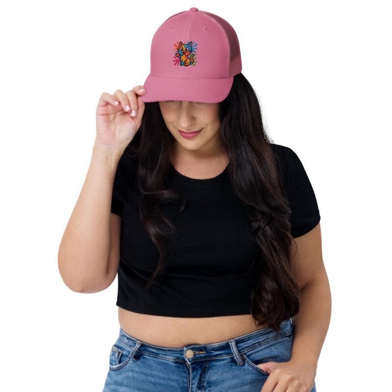 Playful Splat Cat Embroidered Hat - Image 9