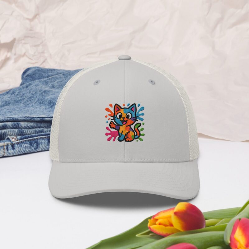 Playful Splat Cat Embroidered Hat - Image 15