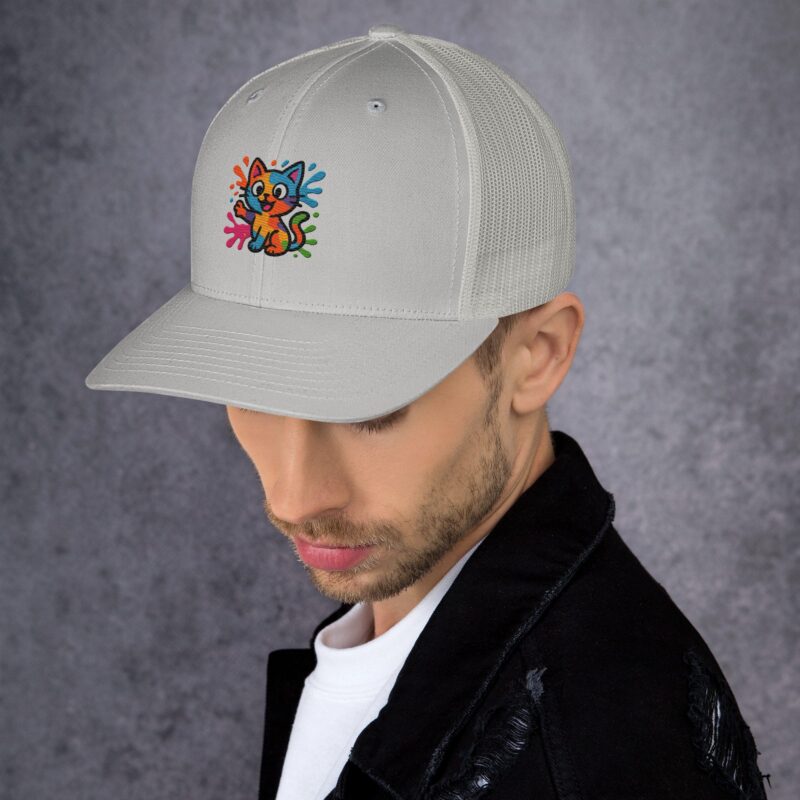 Playful Splat Cat Embroidered Hat - Image 28