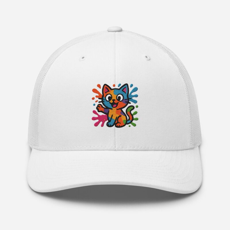 Playful Splat Cat Embroidered Hat - Image 17