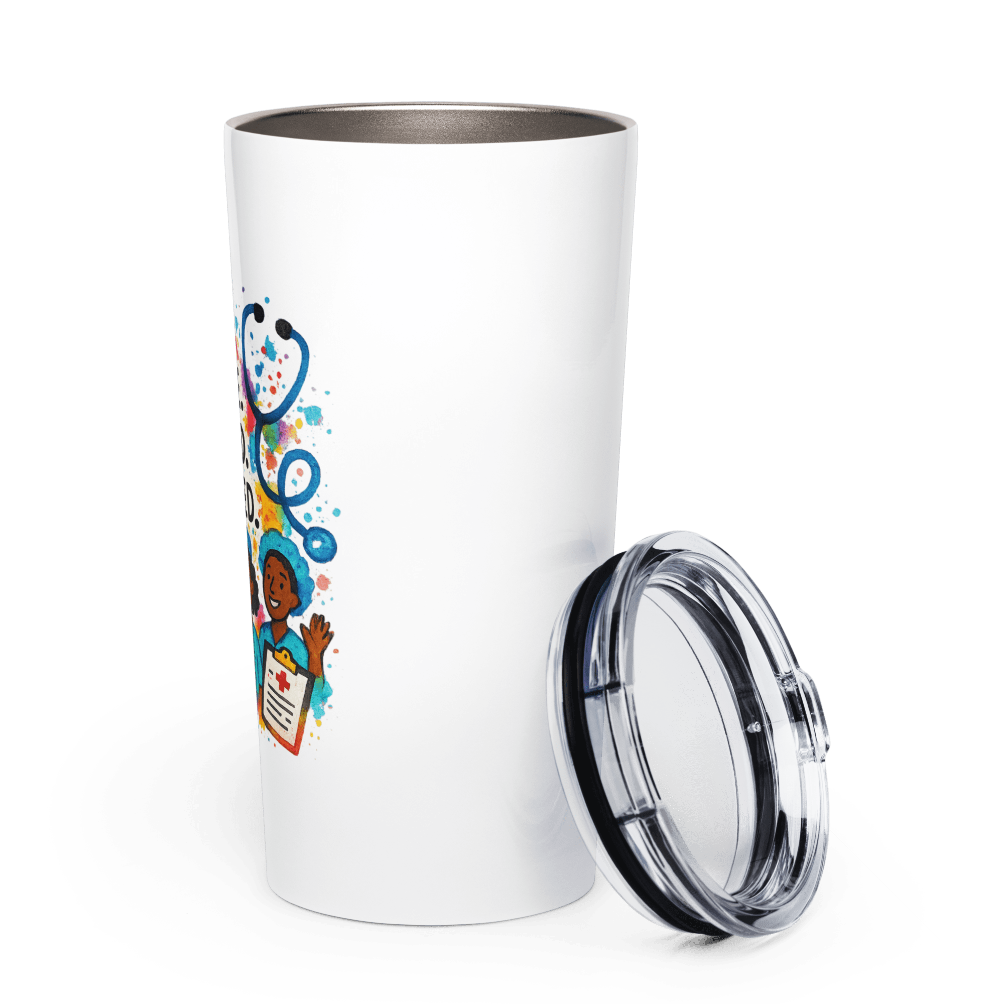 Tapered Stainless Steel Tumbler – “I Came. I Cared. I Charted.” - Image 3