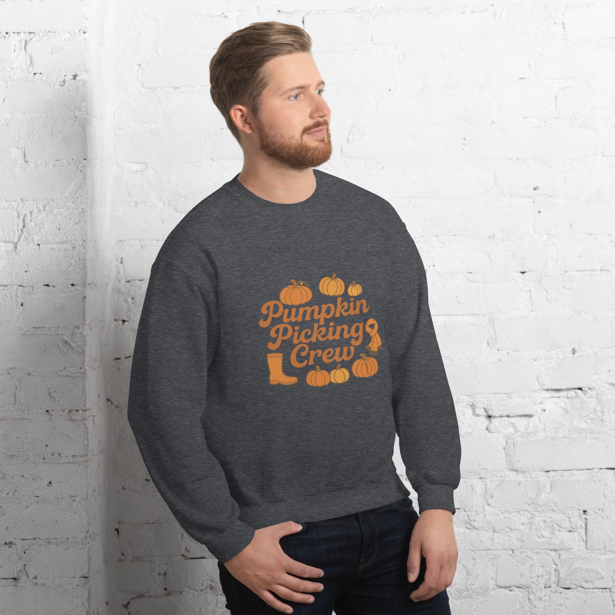 Pumpkin Picking Crew Autumn Unisex Sweatshirt - Image 8