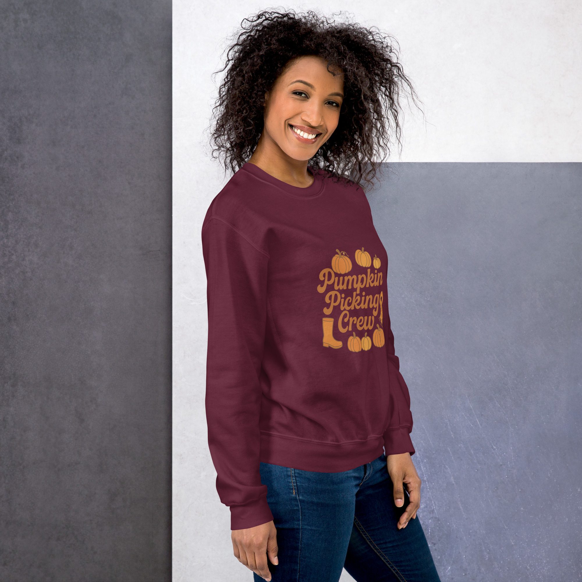 Pumpkin Picking Crew Autumn Unisex Sweatshirt - Image 2