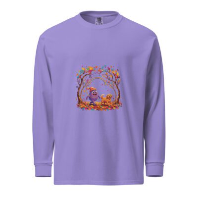Splatty & Pup Autumn Adventure Unisex Long Sleeve Shirt | Cozy Fall Mascot Tee
