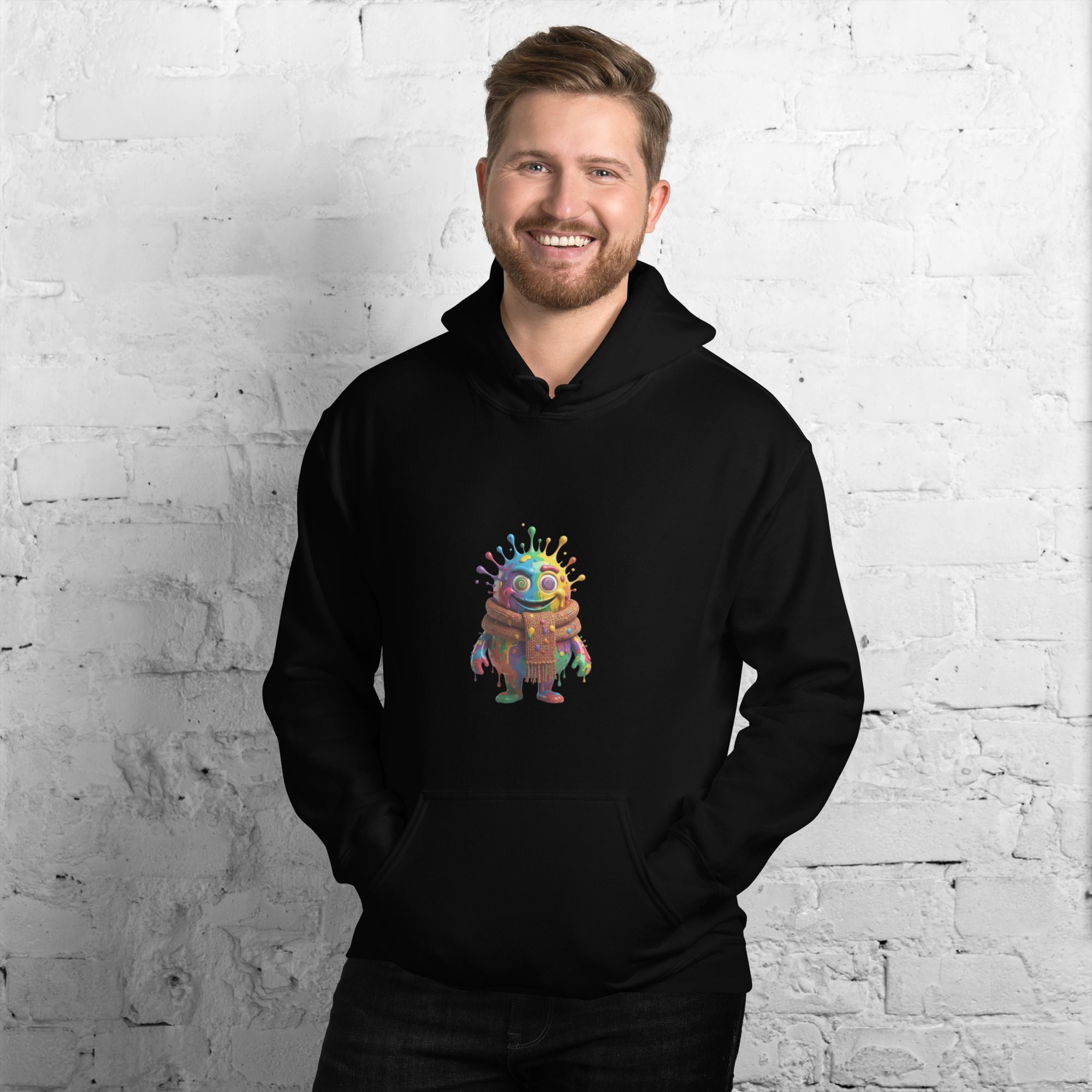 Color Splash Monster Unisex Hoodie | Fun Halloween & Art Lover Pullover - Image 6
