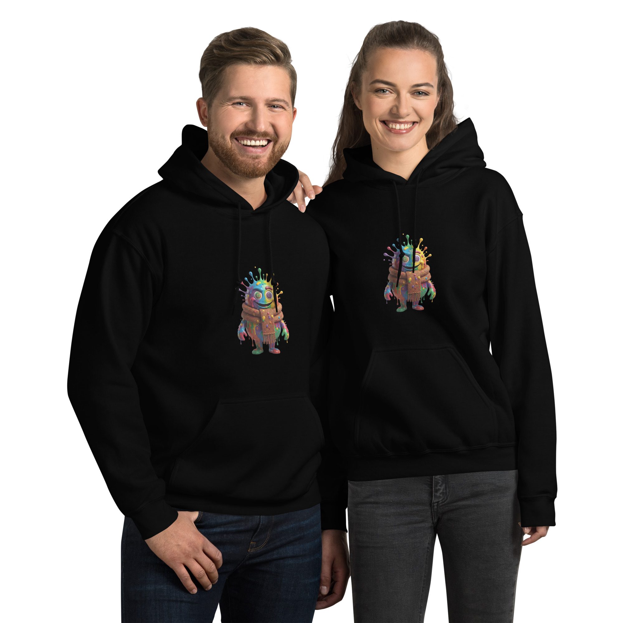 Color Splash Monster Unisex Hoodie | Fun Halloween & Art Lover Pullover - Image 7