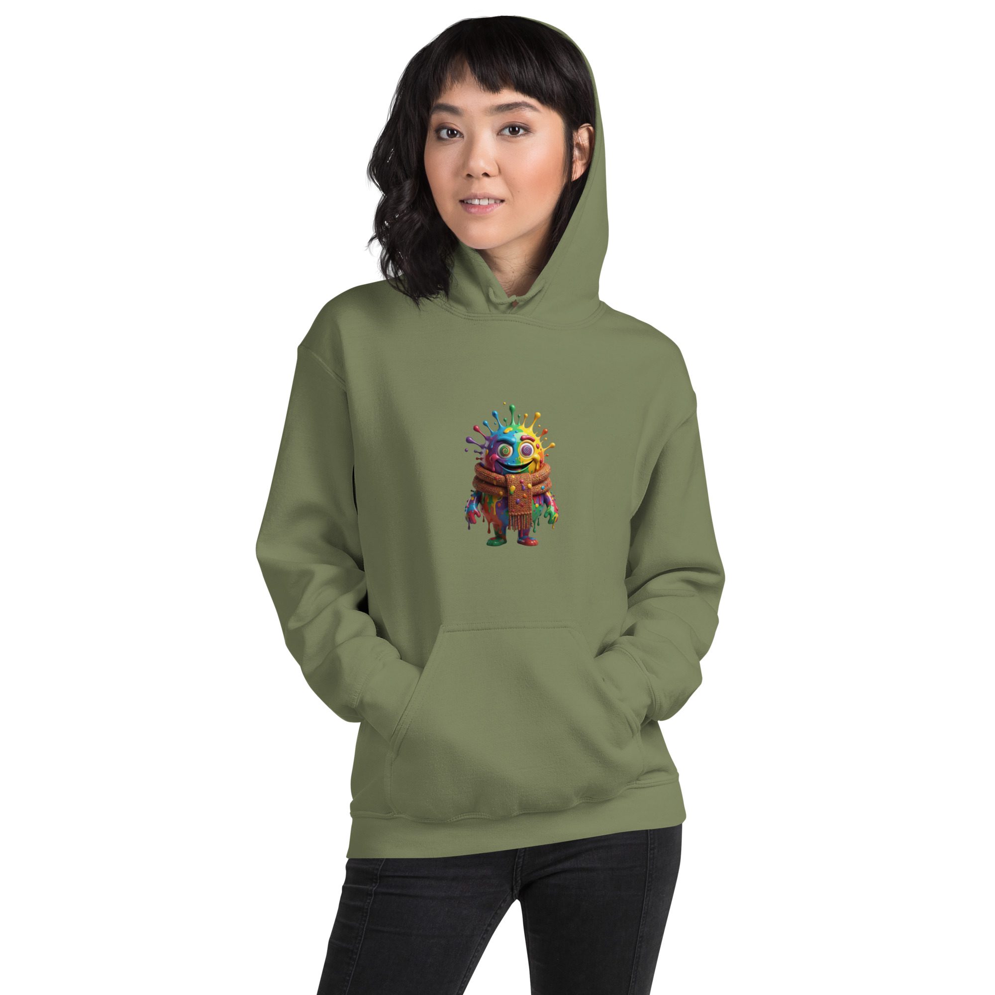 Color Splash Monster Unisex Hoodie | Fun Halloween & Art Lover Pullover - Image 14