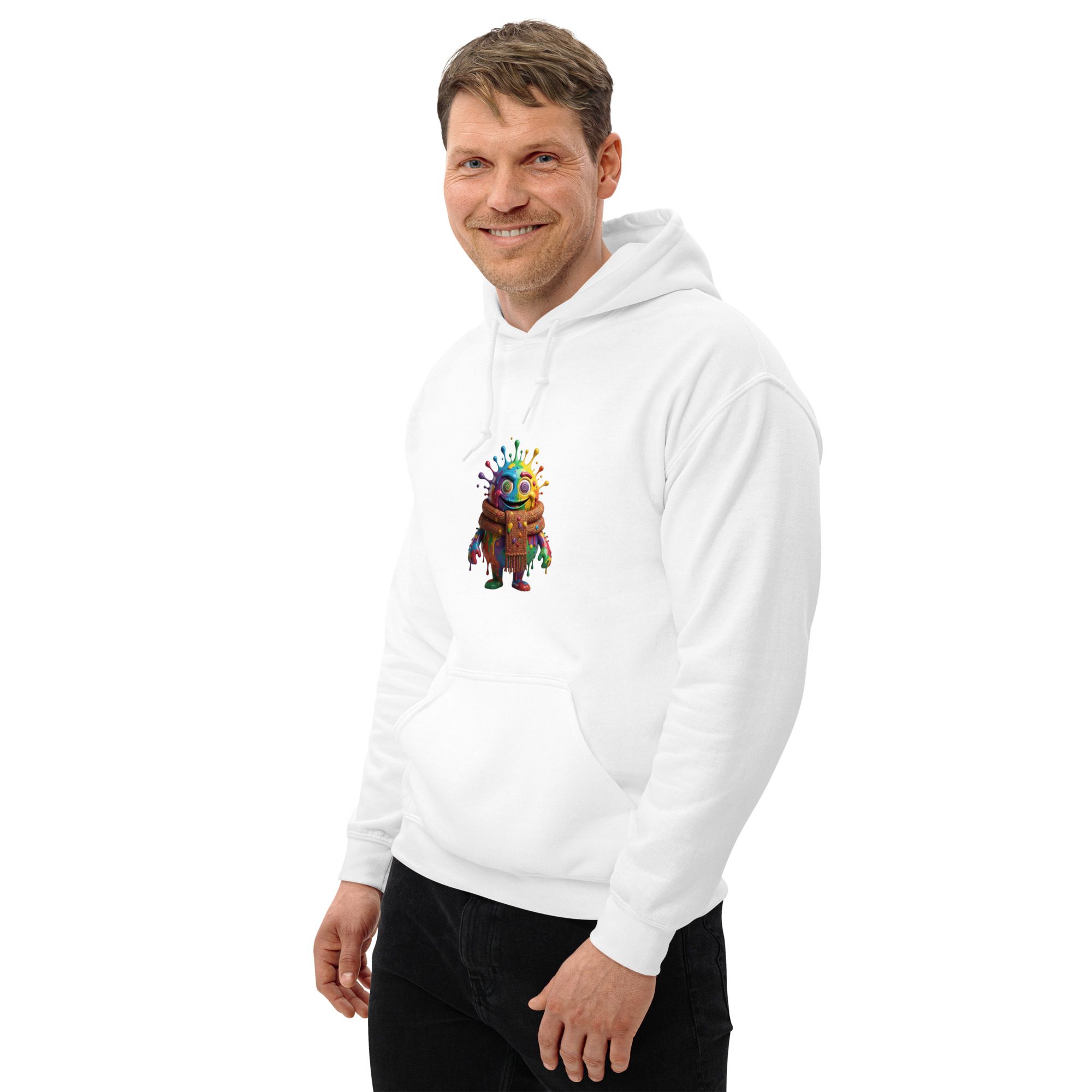 Color Splash Monster Unisex Hoodie | Fun Halloween & Art Lover Pullover - Image 4