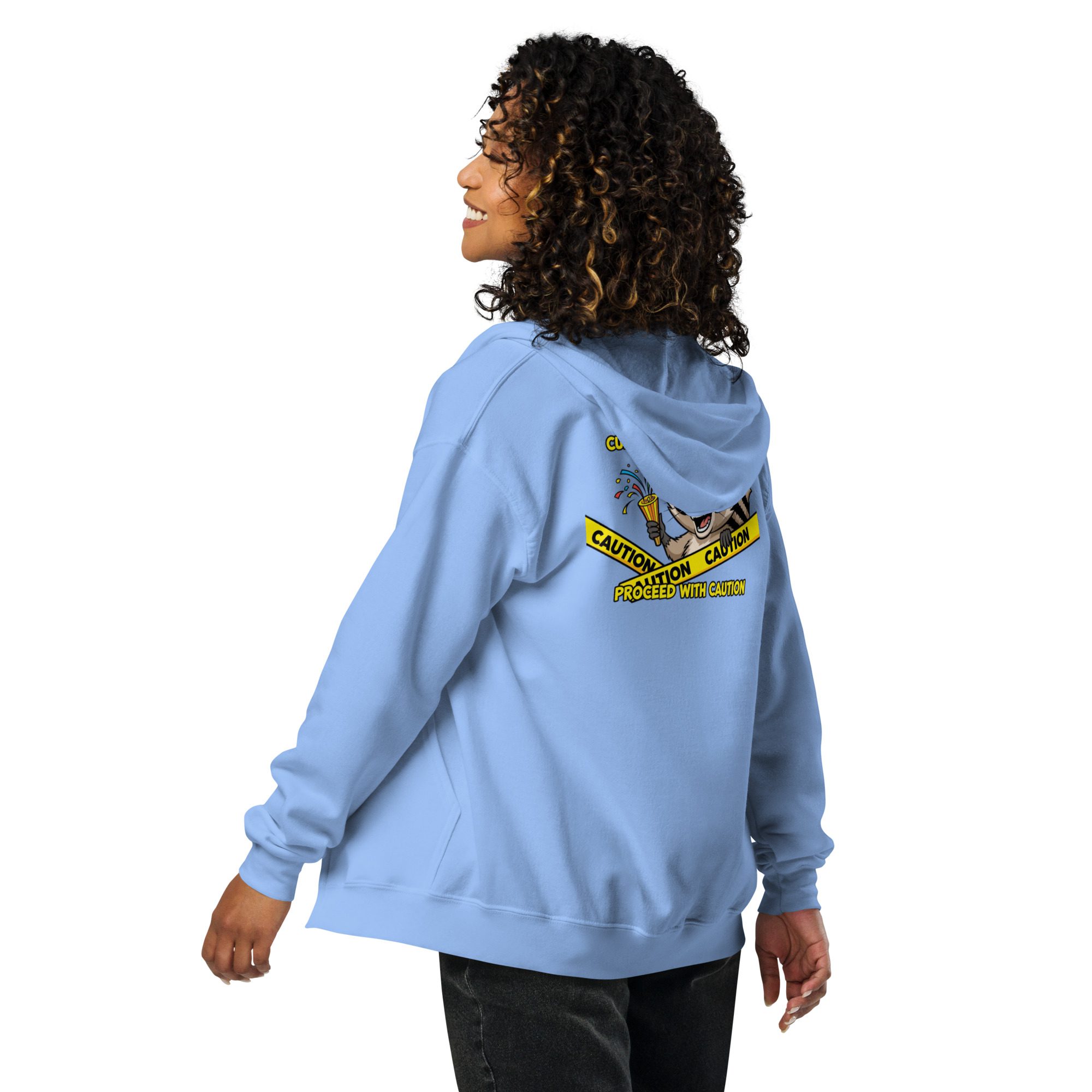 Currently Unsupervised Raccoon - unisex zip hoodie - Image 3