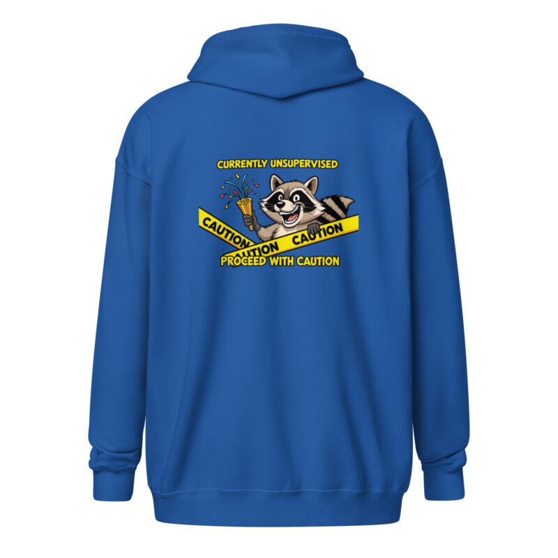 Currently Unsupervised Raccoon - unisex zip hoodie