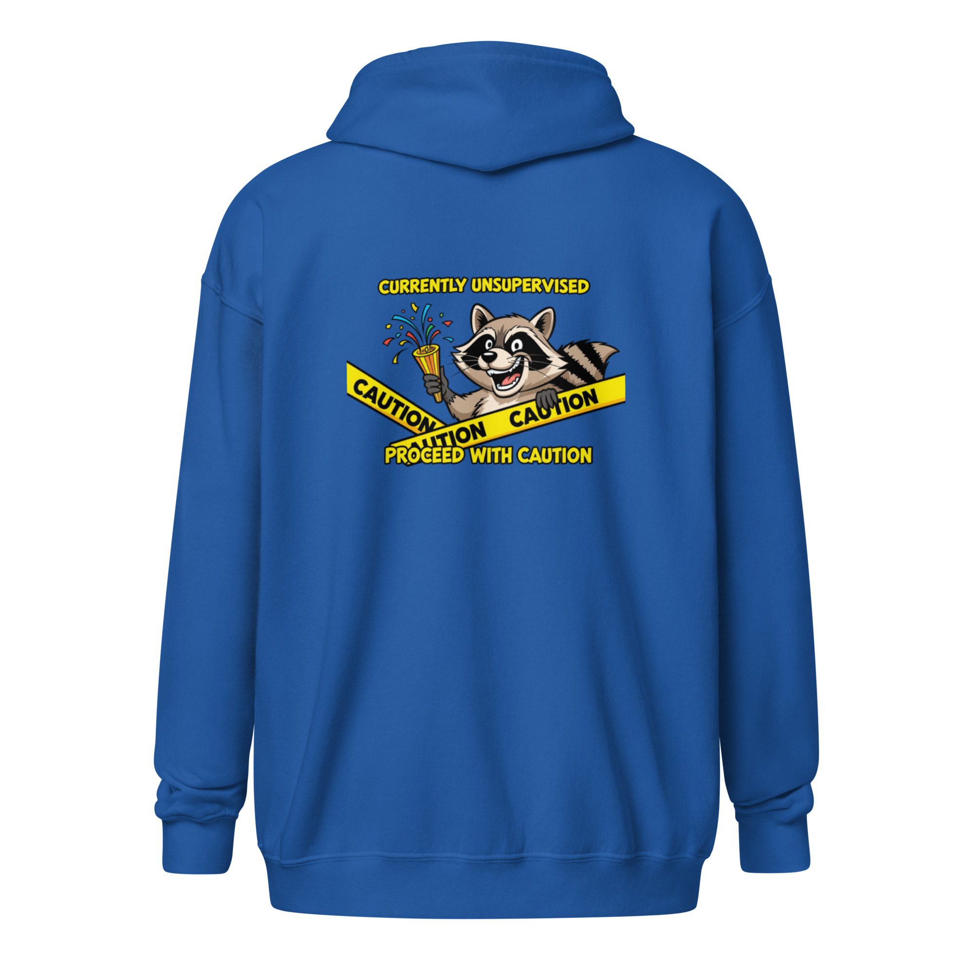 Currently Unsupervised Raccoon - unisex zip hoodie