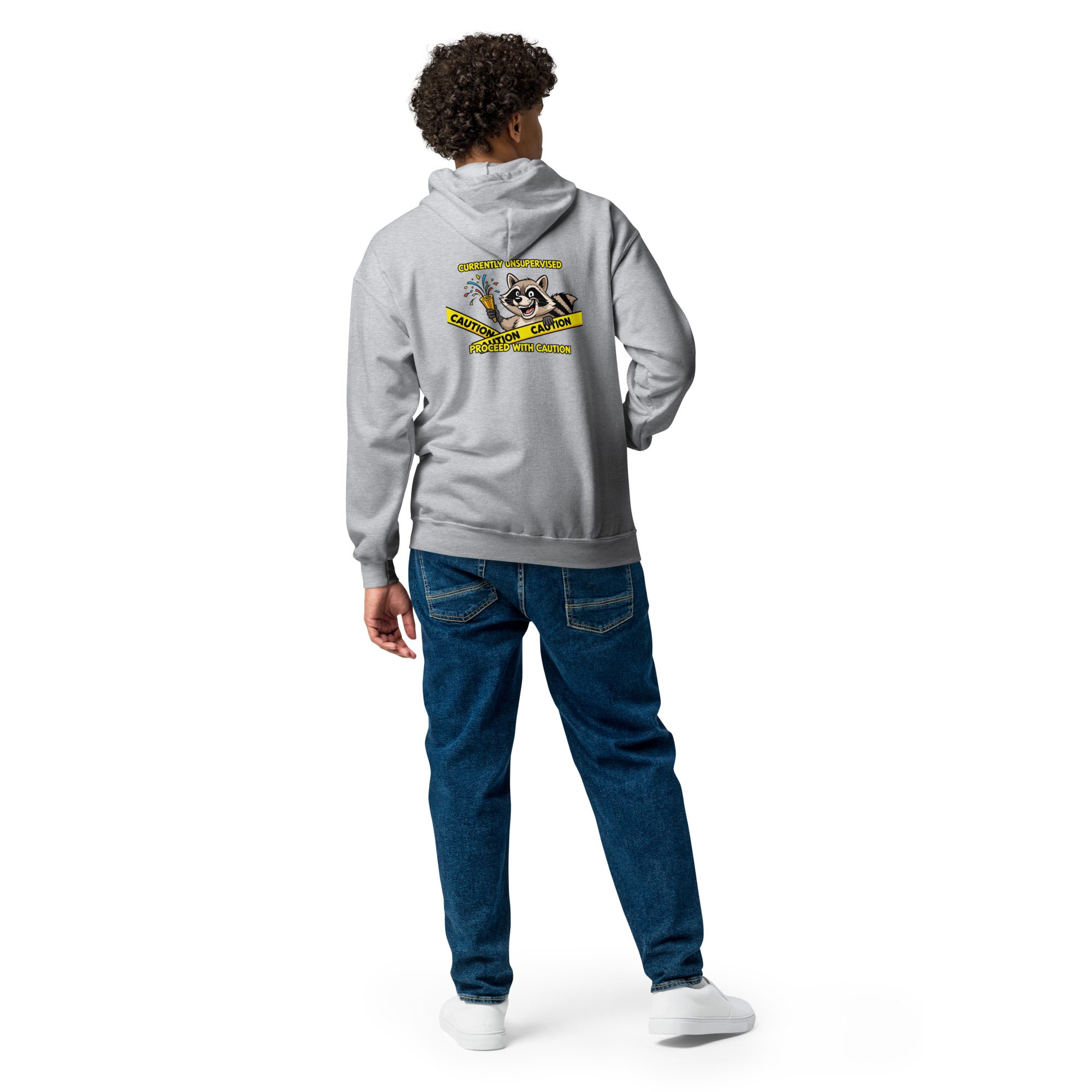 Currently Unsupervised Raccoon - unisex zip hoodie - Image 5