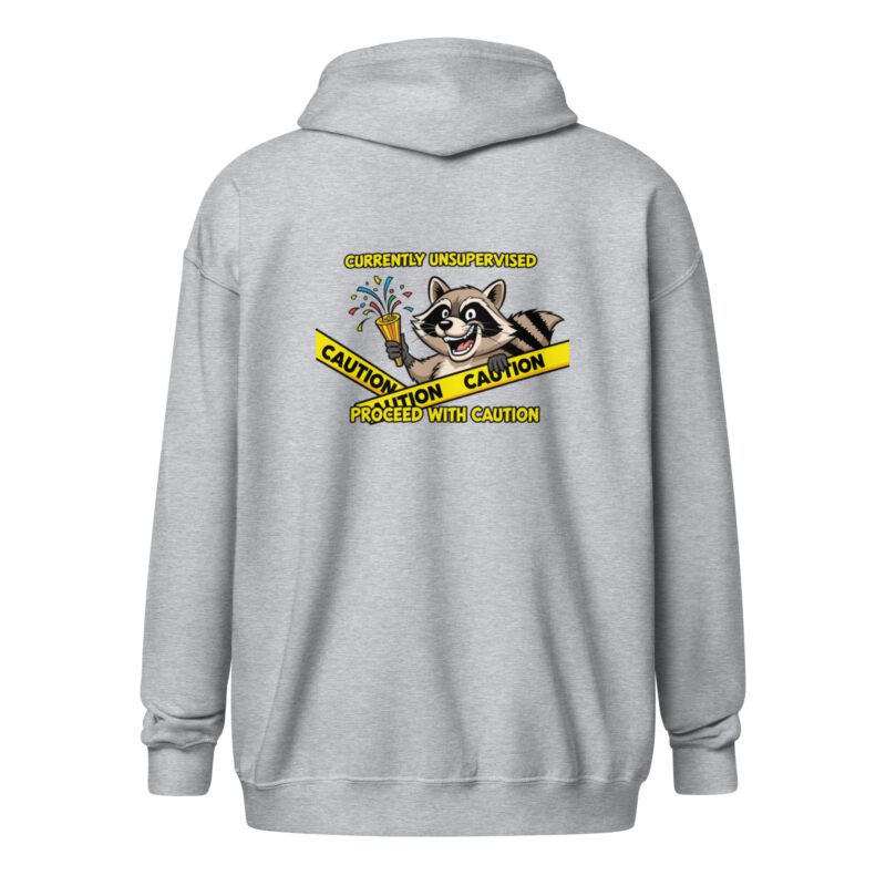 Currently Unsupervised Raccoon - unisex zip hoodie - Image 11