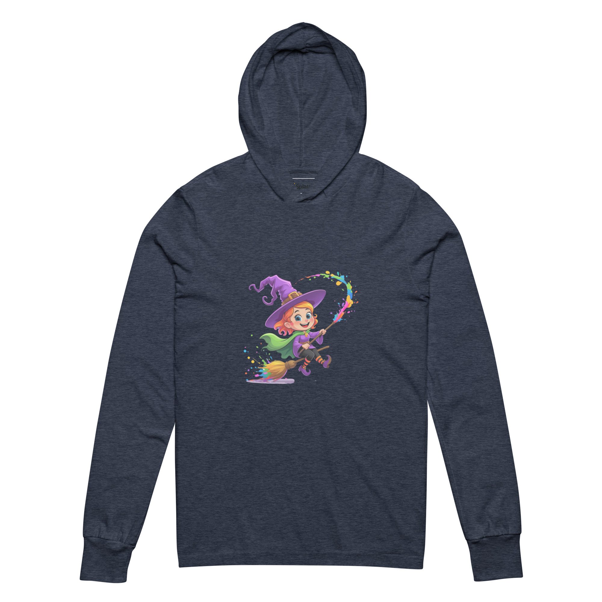 Splatty Witch Unisex Hooded Long-Sleeve Tee | Halloween Cartoon Hoodie Shirt - Image 10