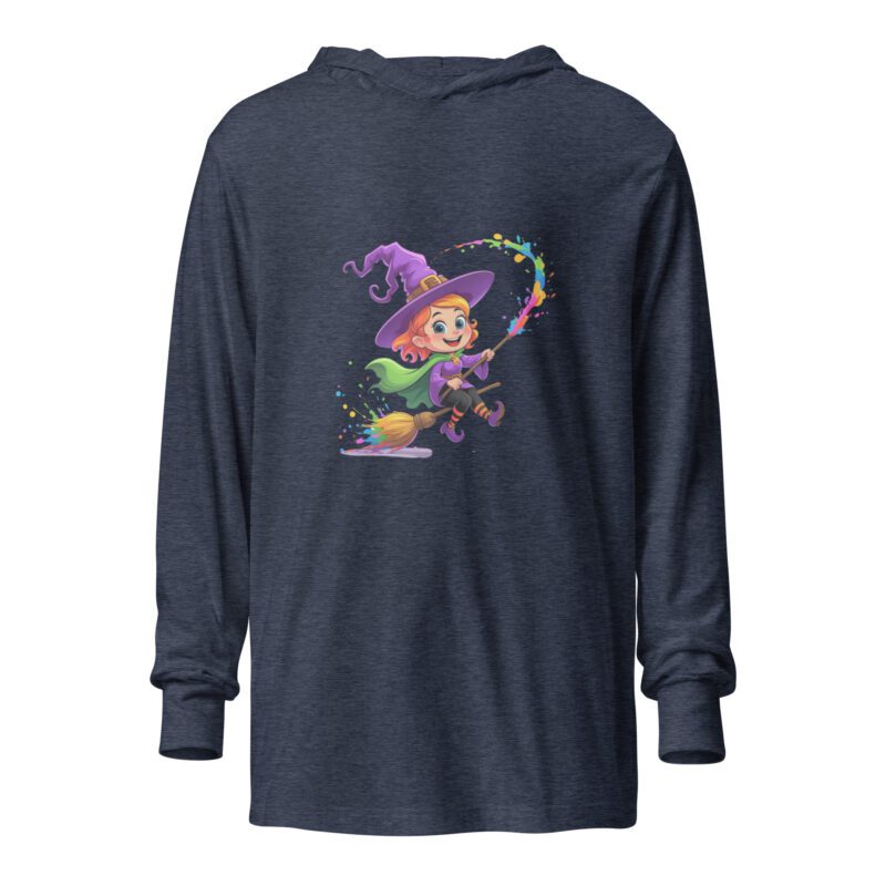 Splatty Witch Unisex Hooded Long-Sleeve Tee | Halloween Cartoon Hoodie Shirt - Image 11