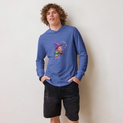 Splatty Witch Unisex Hooded Long-Sleeve Tee | Halloween Cartoon Hoodie Shirt