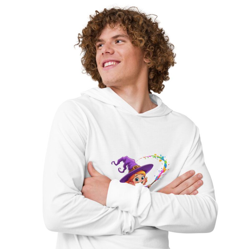Splatty Witch Unisex Hooded Long-Sleeve Tee | Halloween Cartoon Hoodie Shirt - Image 15